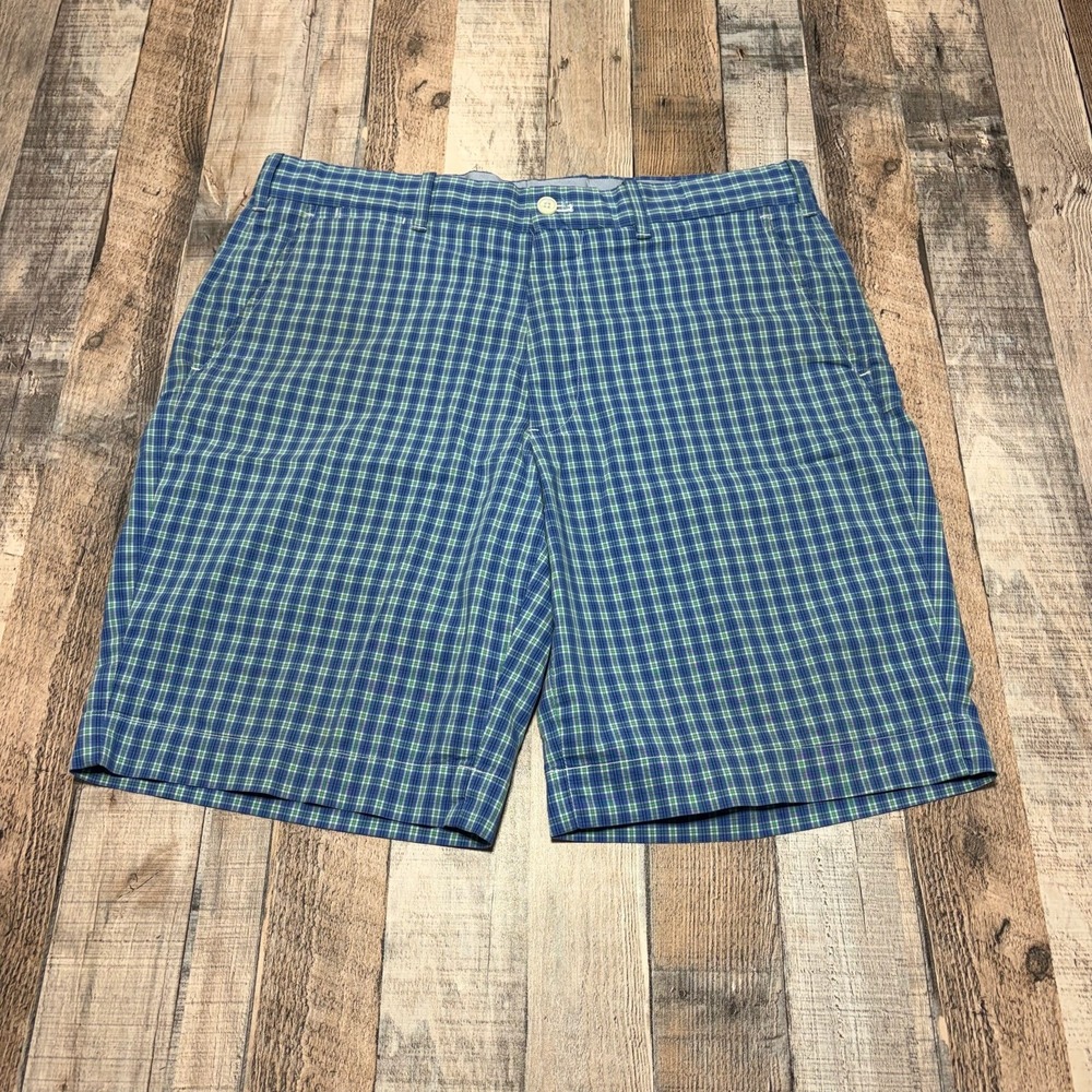 Polo Golf Ralph Lauren Blue Plaid Shorts 32 Crest Logo Golf Classic Fit